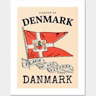 Antique Flag of Denmark Posters and Art